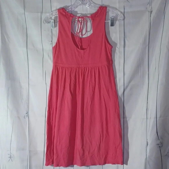 Loft coral pink sleeveless dress with tie back - Picture 5 of 6
